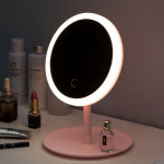 （有灯 但不可调节）带灯智能梳妆镜LED台式桌面镜学生补光镜美妆宿舍镜子